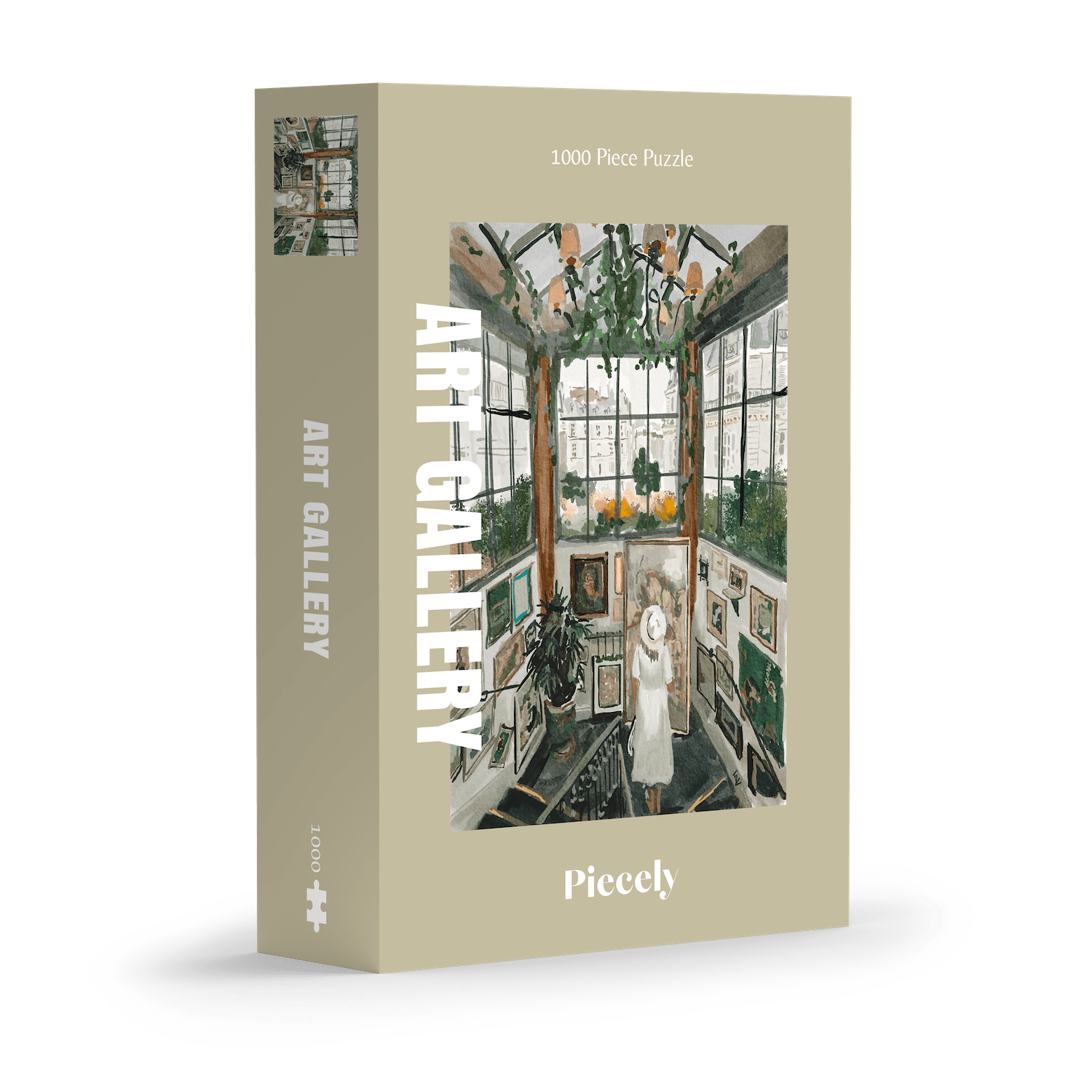 1000-Teiliges Puzzle, das eine Frau zeigt, die die Bildergalerie des Big Mamma Restaurants in Paris betrachtet.