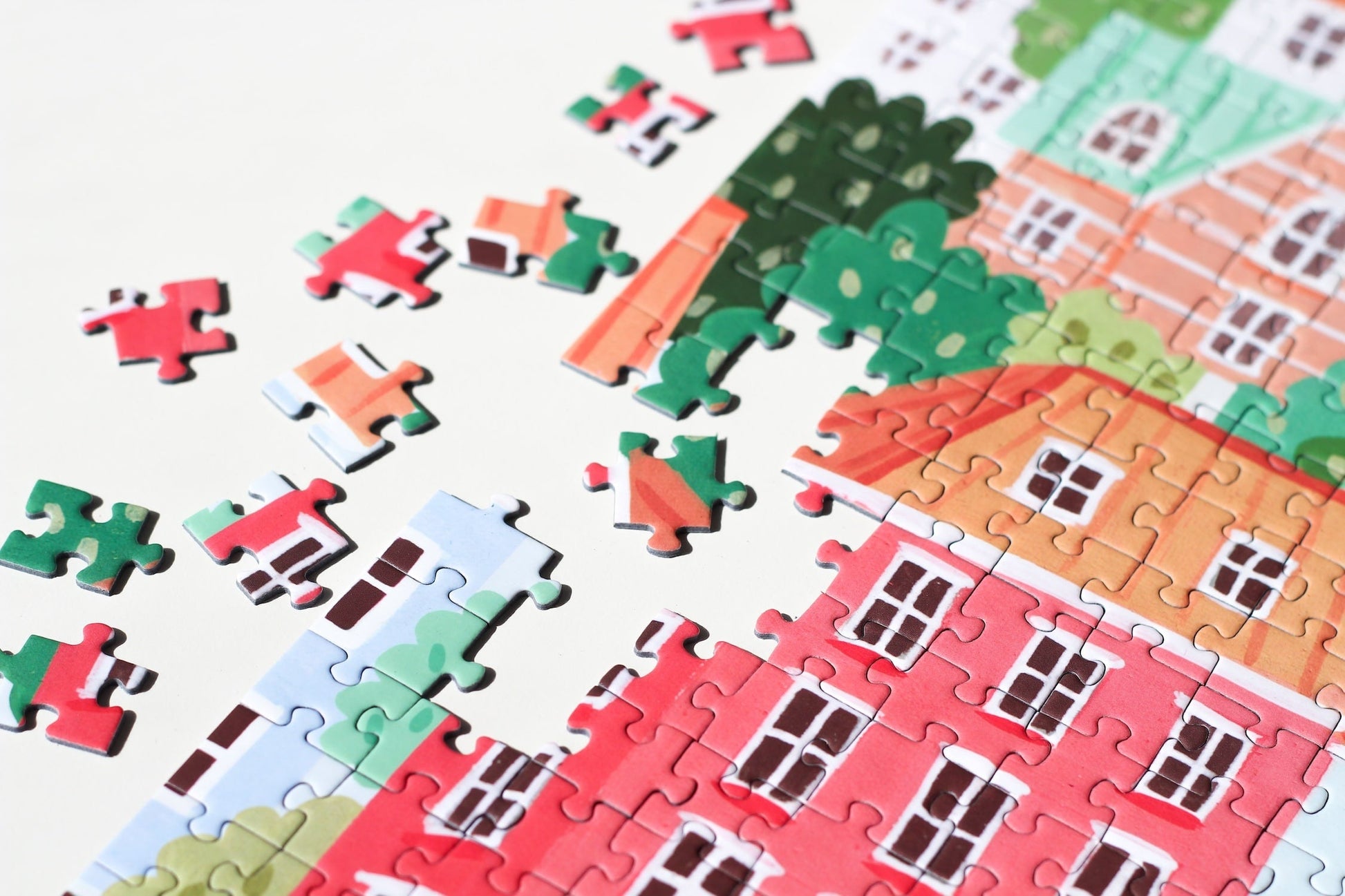 1000-teiliges Puzzle für Erwachsene, das die bunten Häuser, Kanäle und Schiffe Kopenhagens zeigt. 