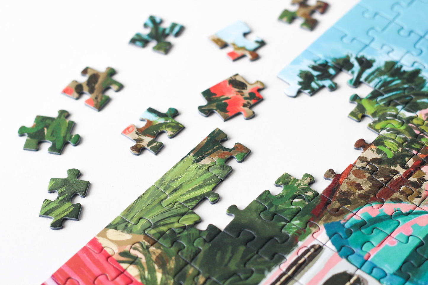 500-teiliges Puzzle für Erwachsene, das den griechischen Ort Santorini bei Sonnenuntergang zeigt.