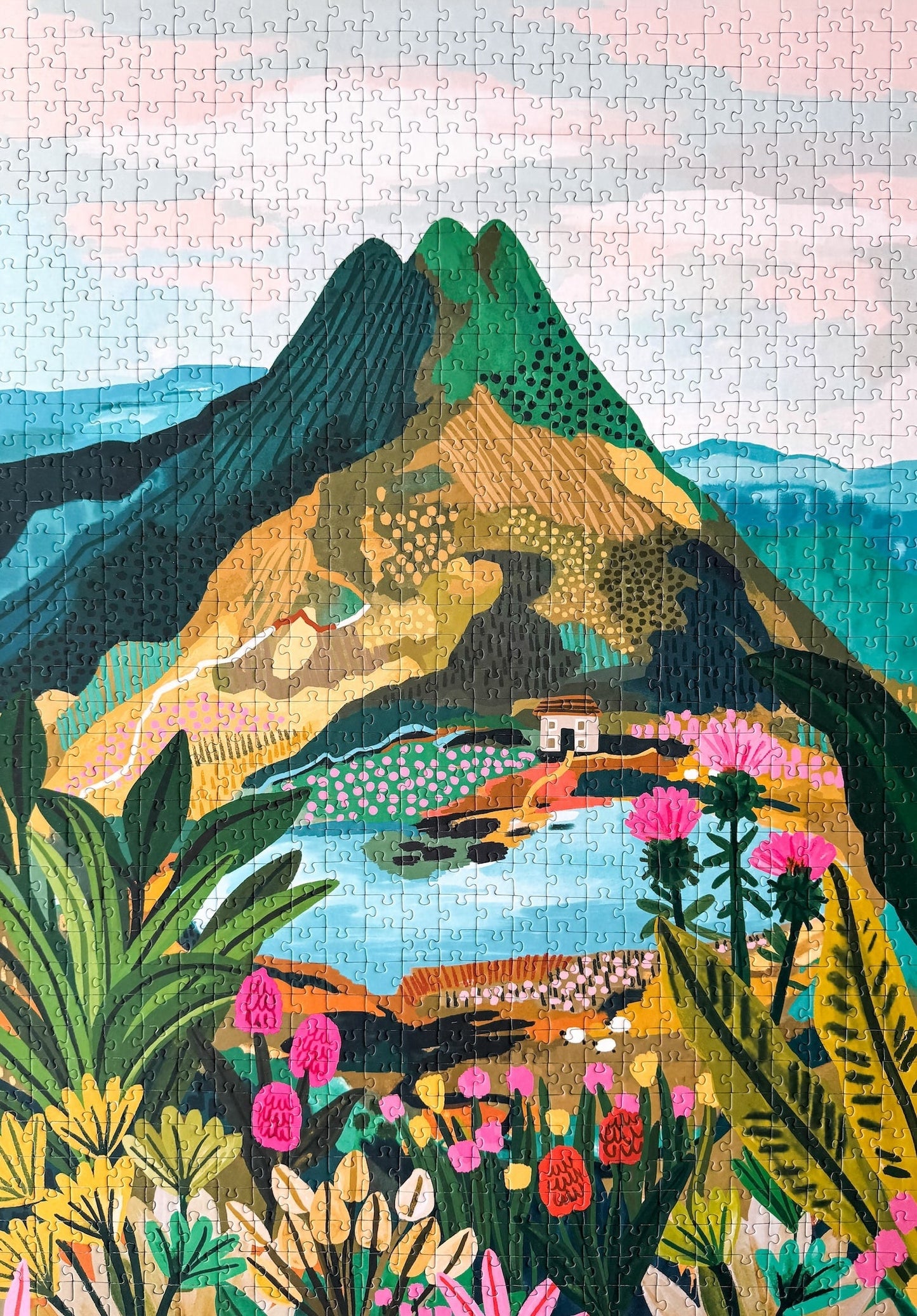 1000-teiliges plastikfreies Puzzle für Erwachsene, das den Mount Snowdon im Snowdonia Nationalpark zeigt.